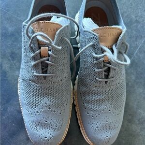 Cole Haan Men's Light Gray Knit Oxfords